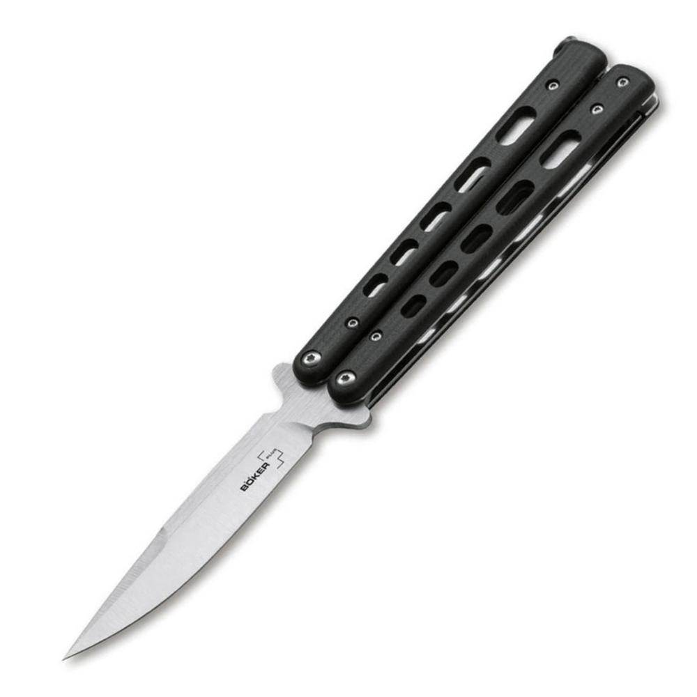 Boker Plus Large 06EX228 Tactical Butterfly Knife-Blk G10  4.21 D2 | 10006314