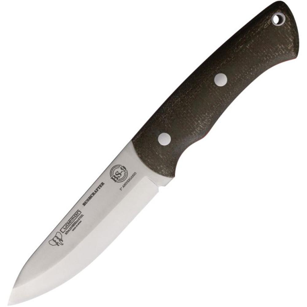 Cudeman 206F Bushcrafter Satin Drop Point Fixed Blade Knife Green Handle | 10000498