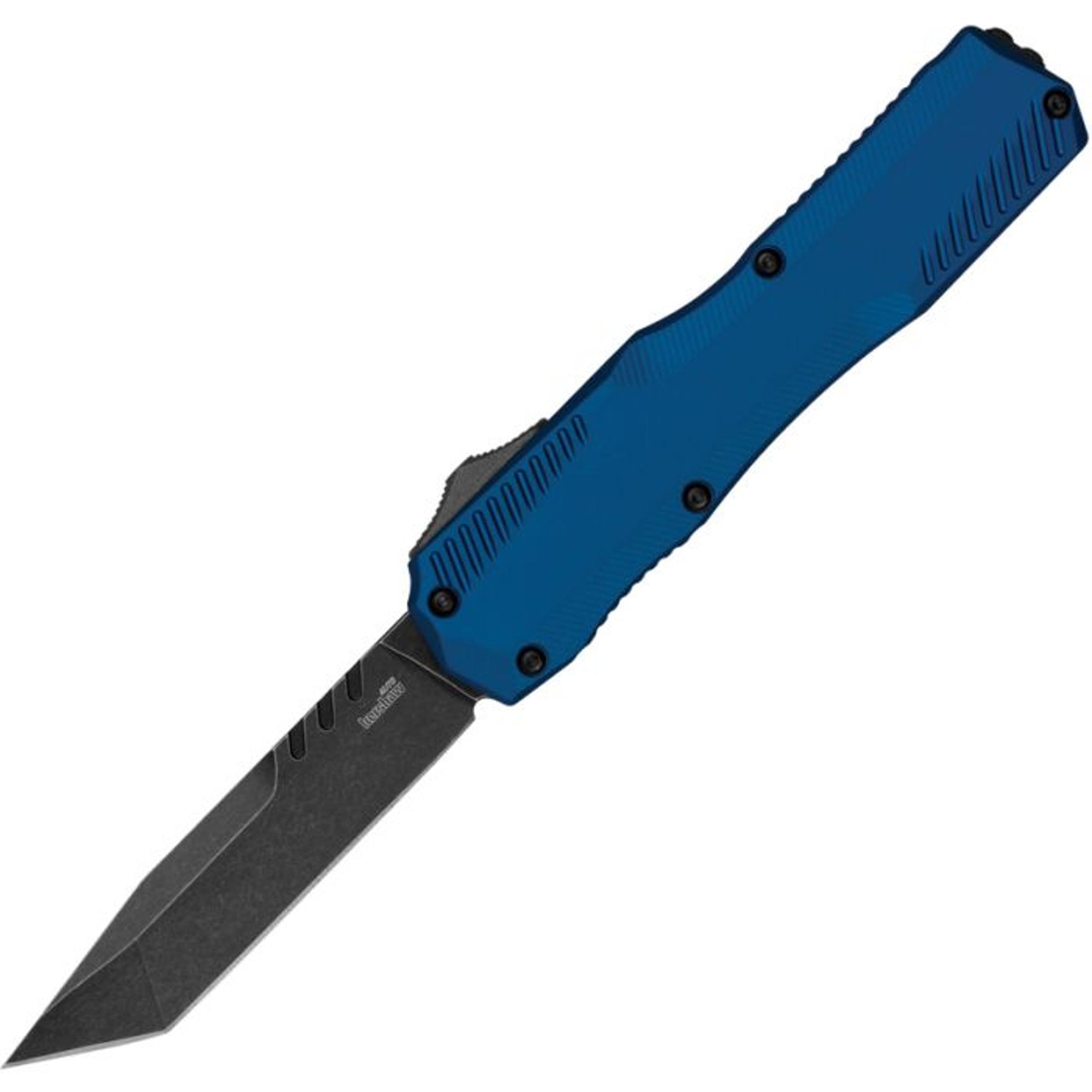 Kershaw 9000TGRYSW Matt Diskin Livewire OTF  Knife CPMMagnaCut Blackwashed Tanto Blade, Blue Aluminum Handle | 10002010
