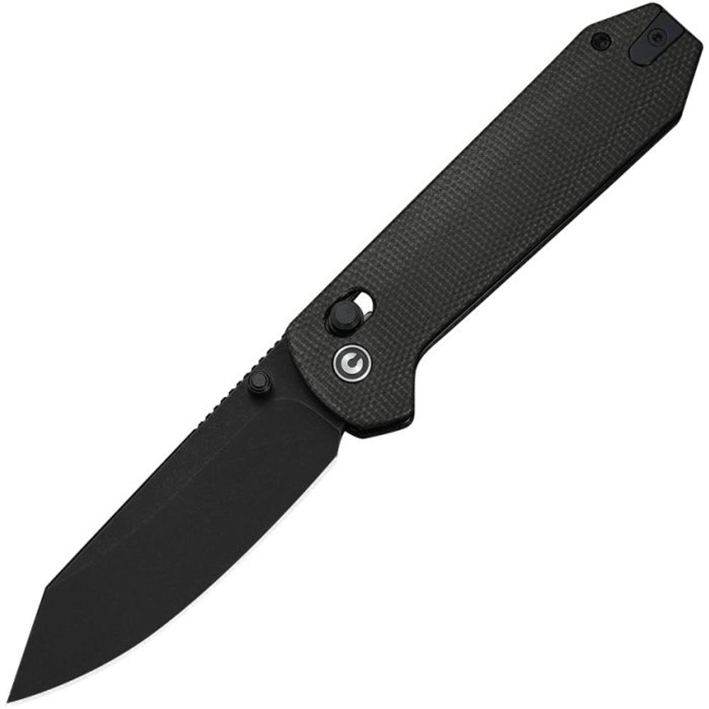 CIVIVI Over Yonder Thumb Stud  Crossbar Lock Knife Dark Green Canvas Micarta Handle 3.35 Inch Black Stonewashed 14C28N Blade  | NEW | 10047426