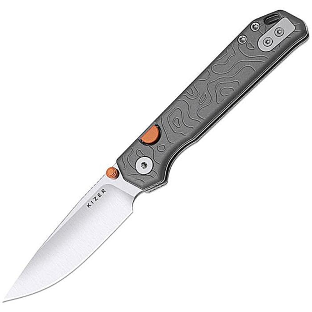 Kizer Begleiter 2.9 Kizer Button Liner Lock Gray Aluminum S35VN  | NEW | 10047463