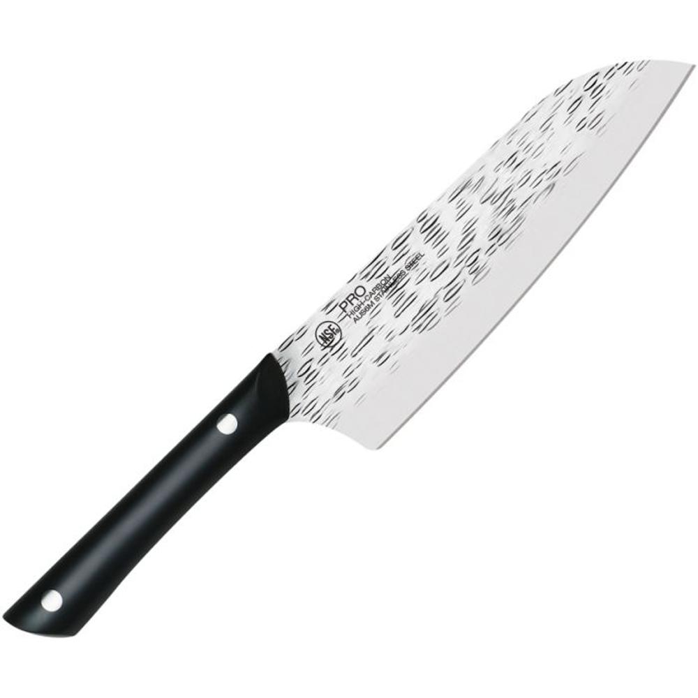 KAI PRO - Santoku 7 AUS-6M Hammered Steel Blade, Black POM Handle | 10001572