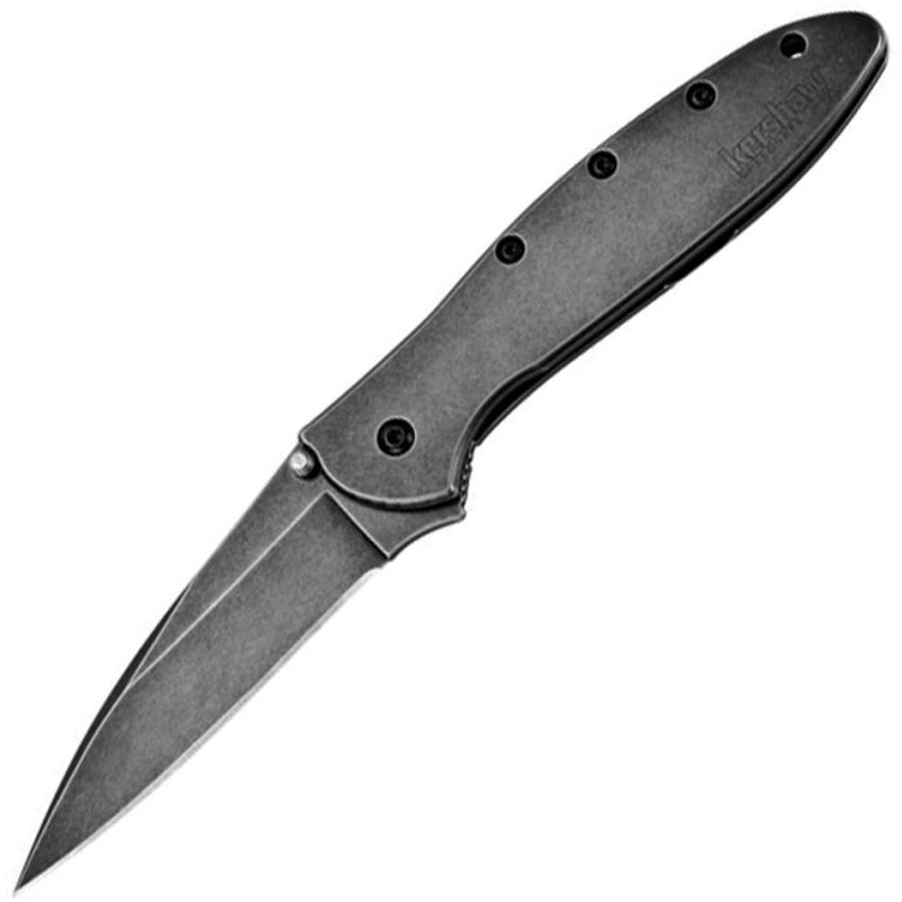 Kershaw Ken Onion Leek Framelock A/o 3 Inch Blackwash 14C28N Blade, Blackwash Handle | 10016251
