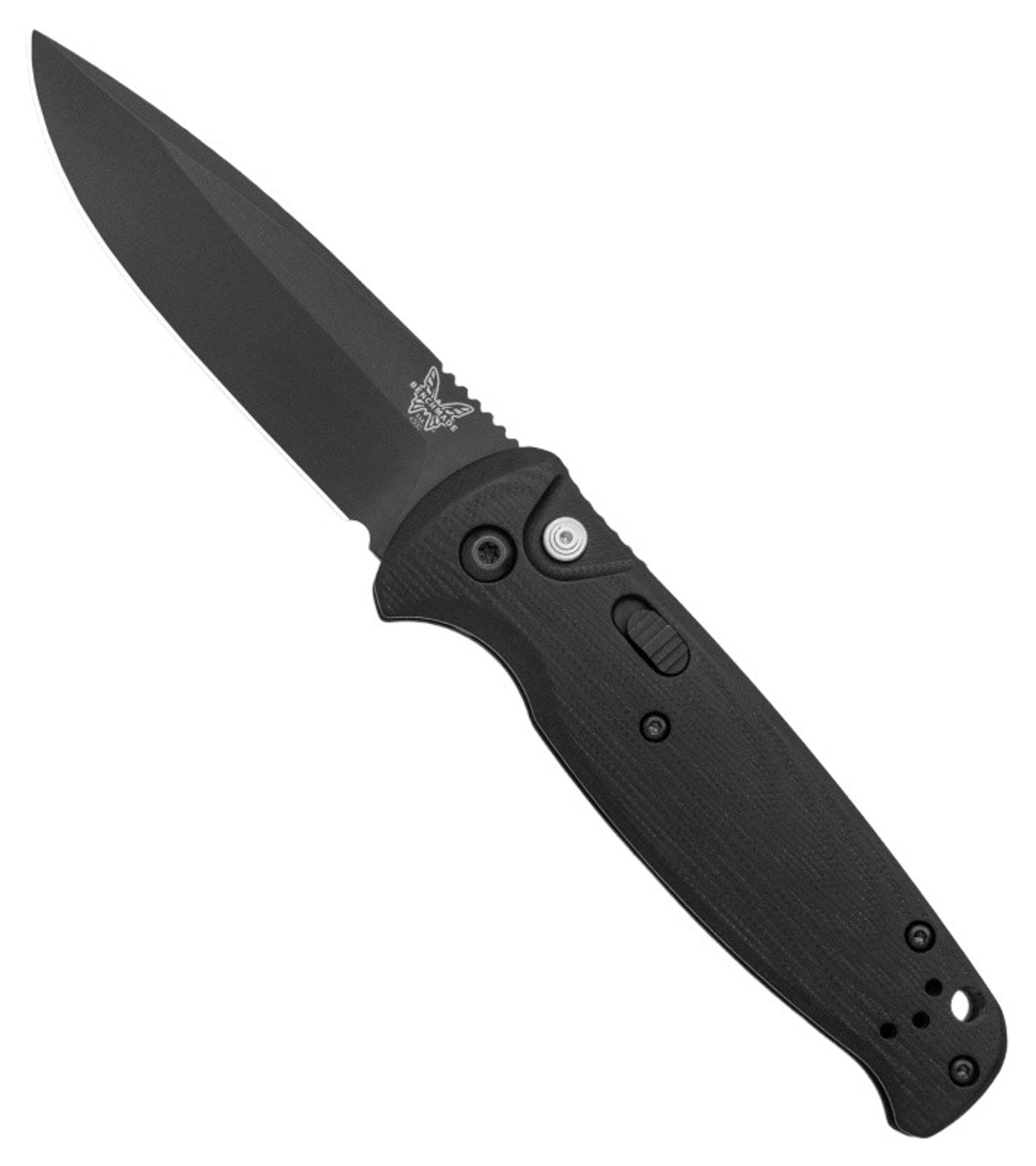 Benchmade 4300BK CLA Auto Knife 3.4 Black Plain Blade, Black G10 Handle | 10006104