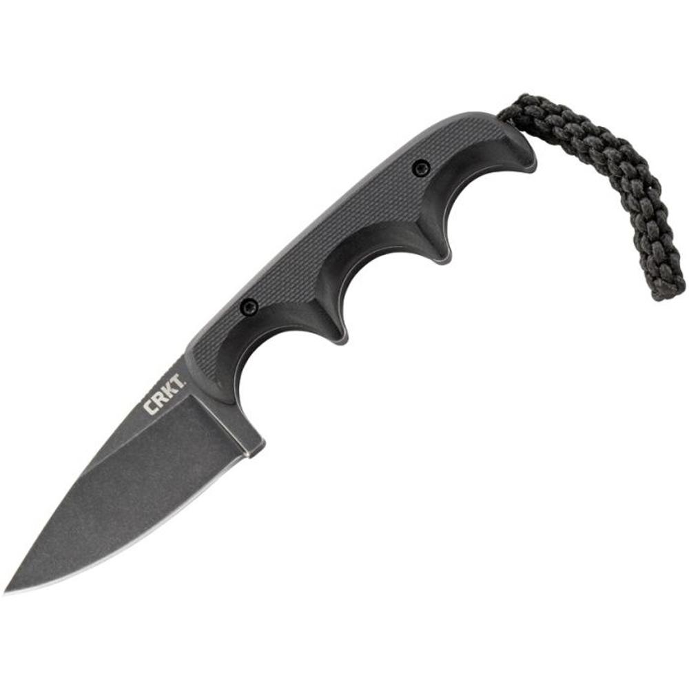 CRKT 2384K Folts Minimalist Neck Knife, Black Steel Drop Point Blade, Black G10 Handle | 10000372