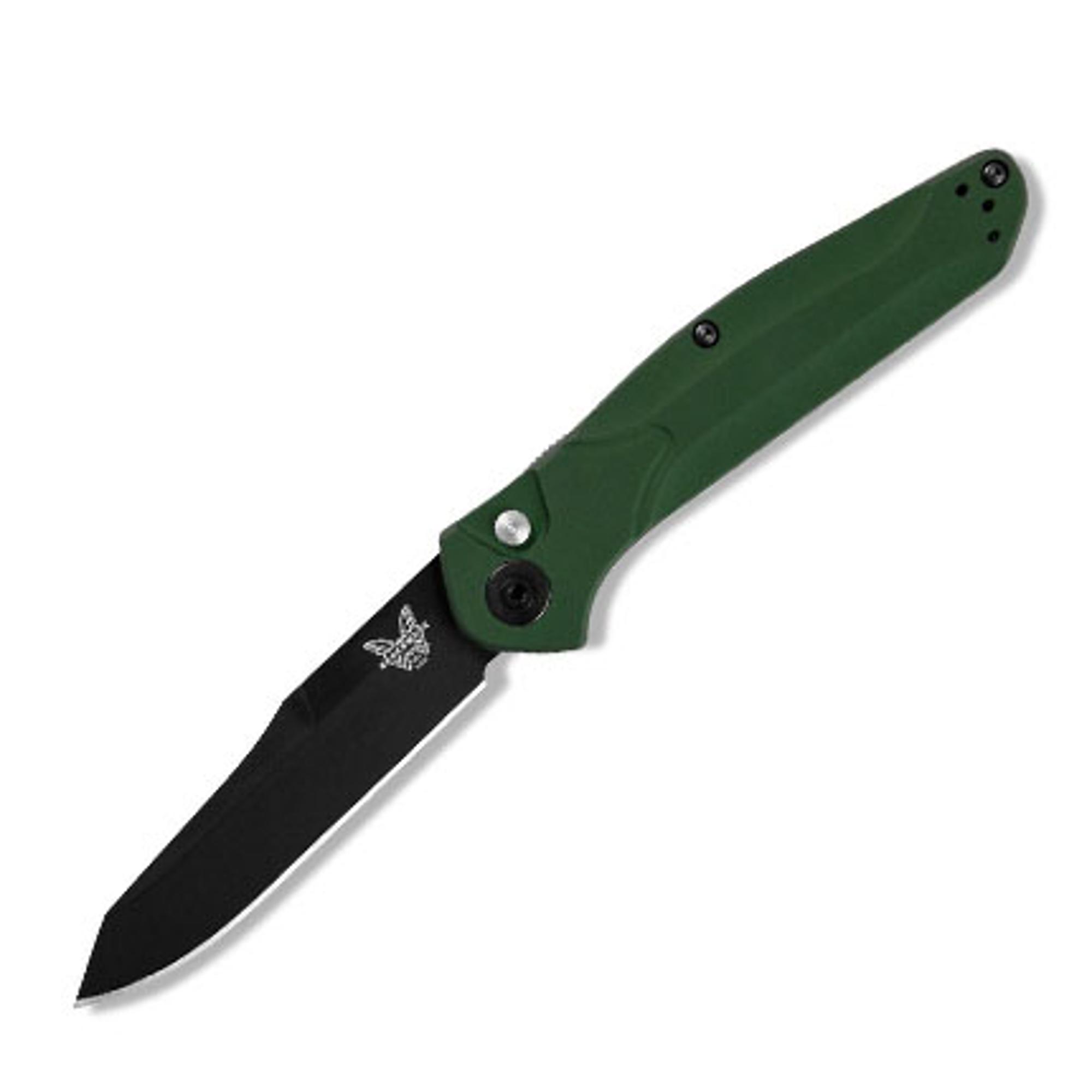 Benchmade 9400BK Osborne Auto Folding Knife 3.4 Inch S30V Black Blade, Green Aluminum Handles | 10006182