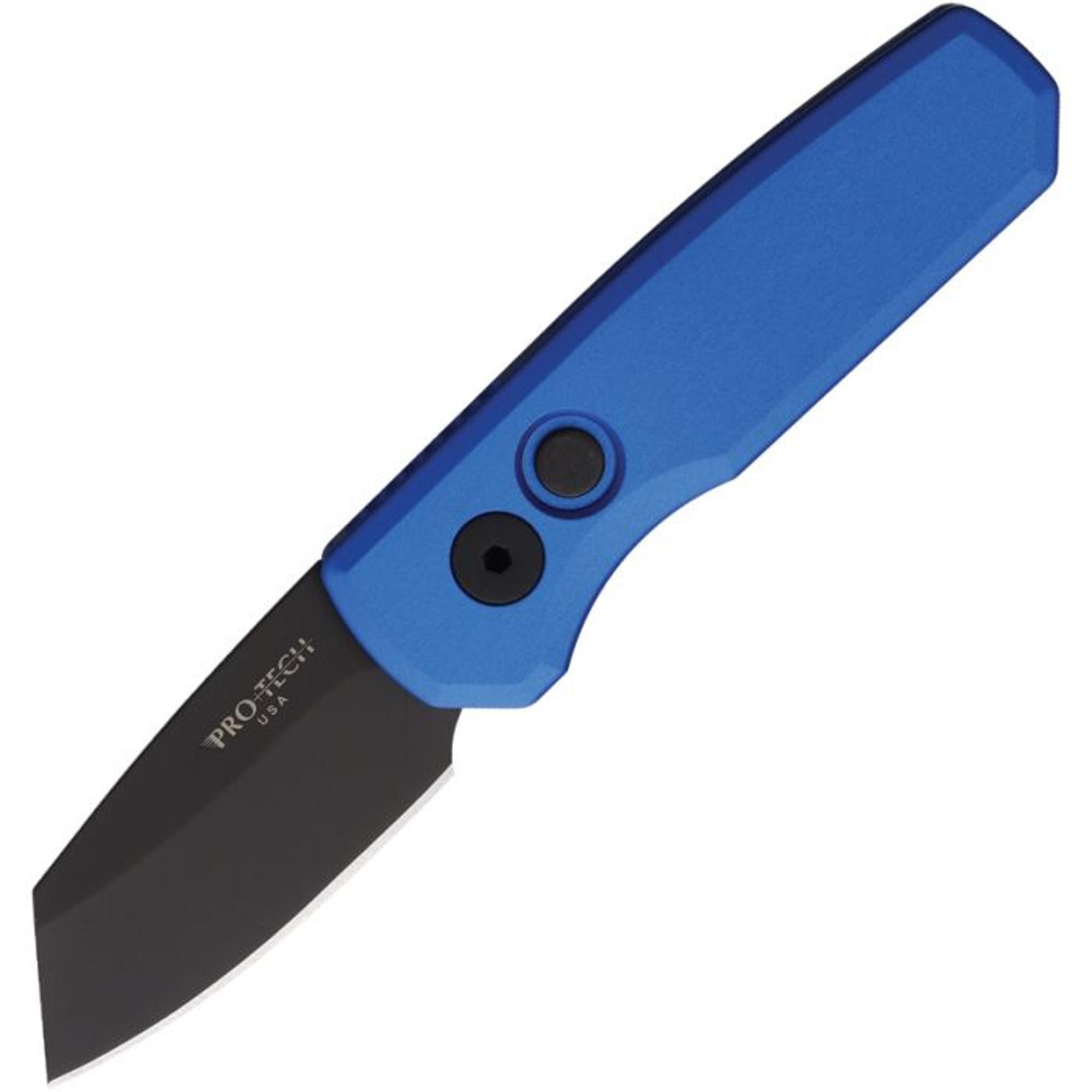 ProTech Runt 5 2 Inch Black DLC Coated CPM20CV Reverse Tanto Blade, Blue Anodized Aluminum Handle | MGE WHOLESALE INC. | 10047050
