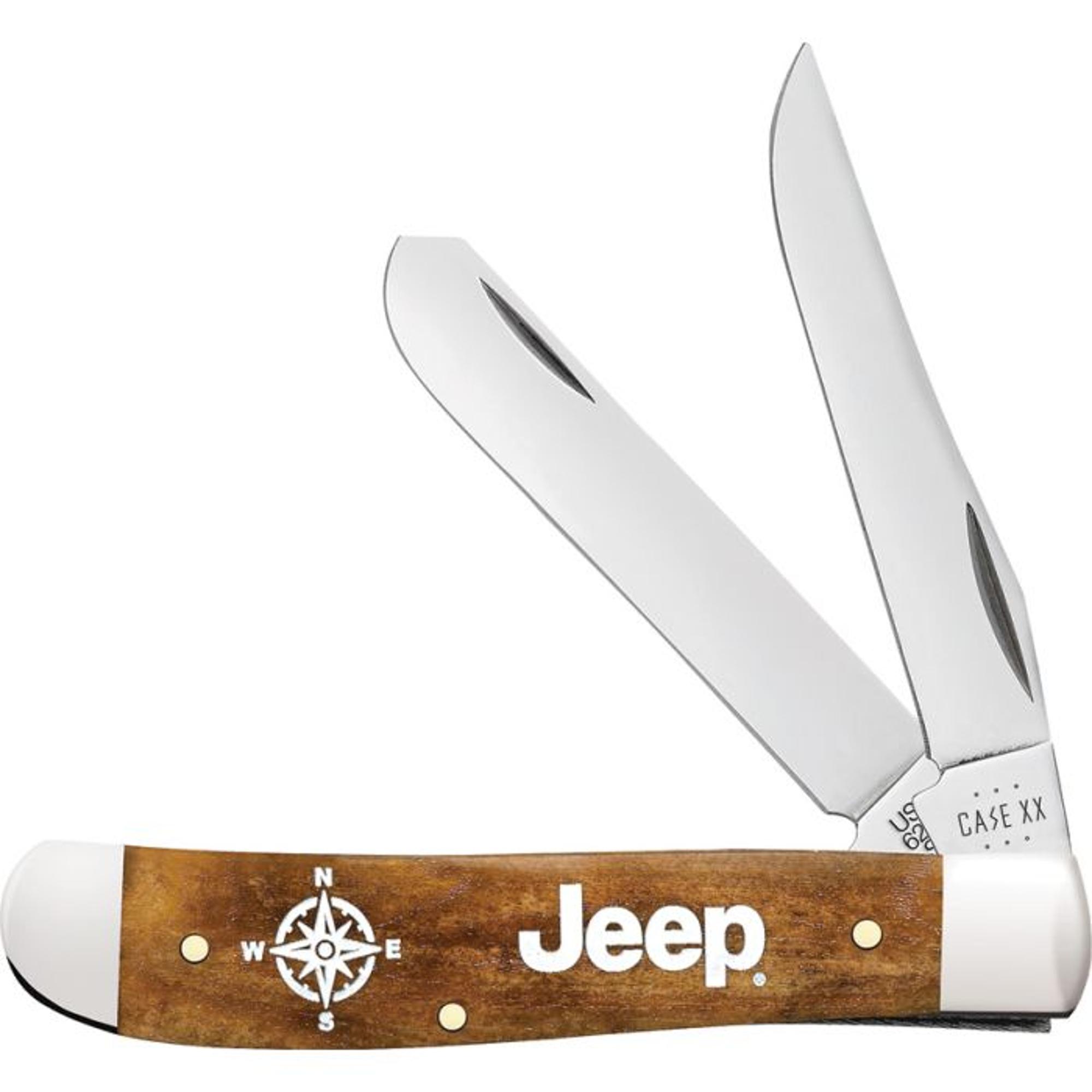 Cae Cutlery Jeep Embellished Smooth Antique Bone Mini Trapper | 10006750