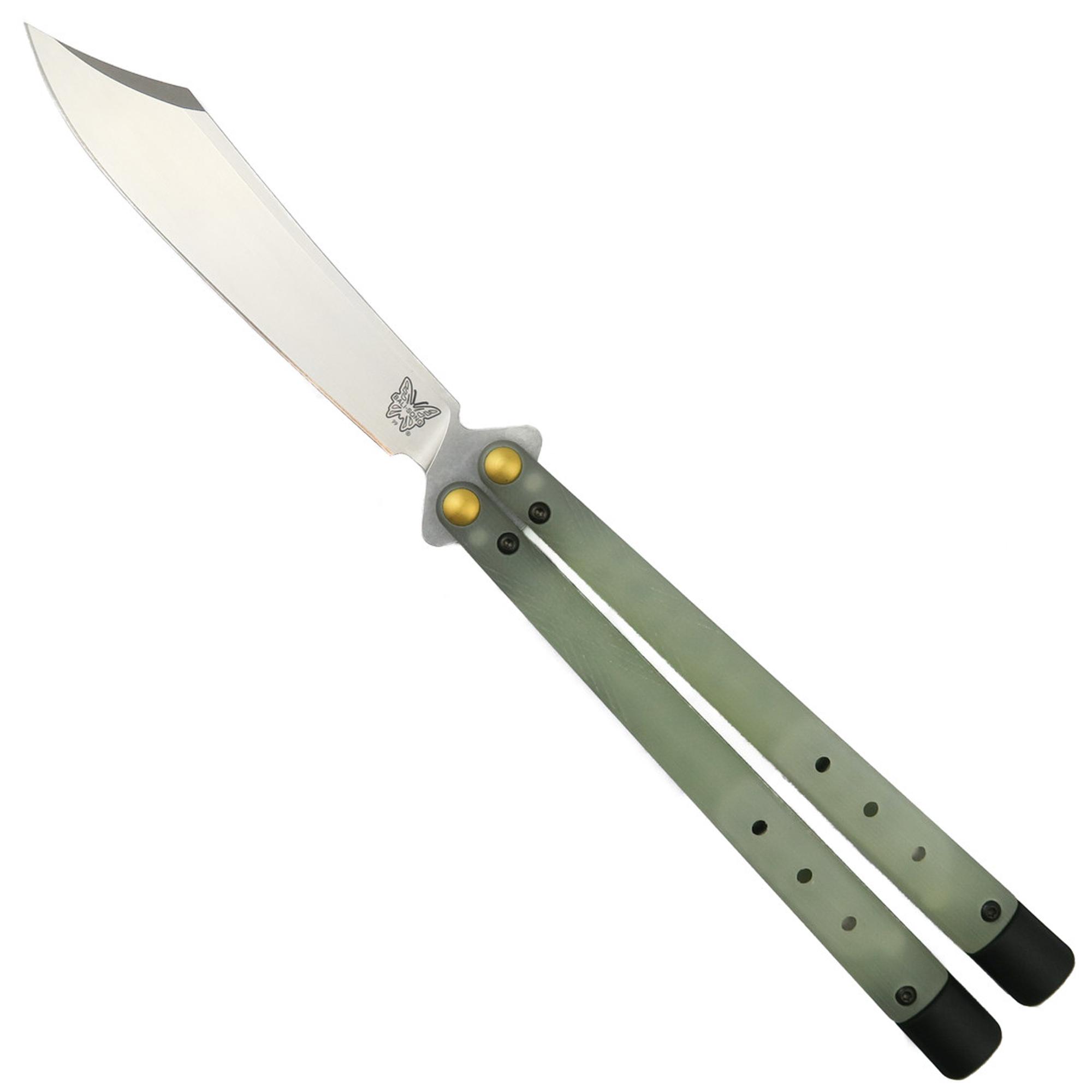 Benchmade 99 Necron BaliSong Butterfly Knife Jade G10 4.6 Inch Stonewash Blade | 10006200