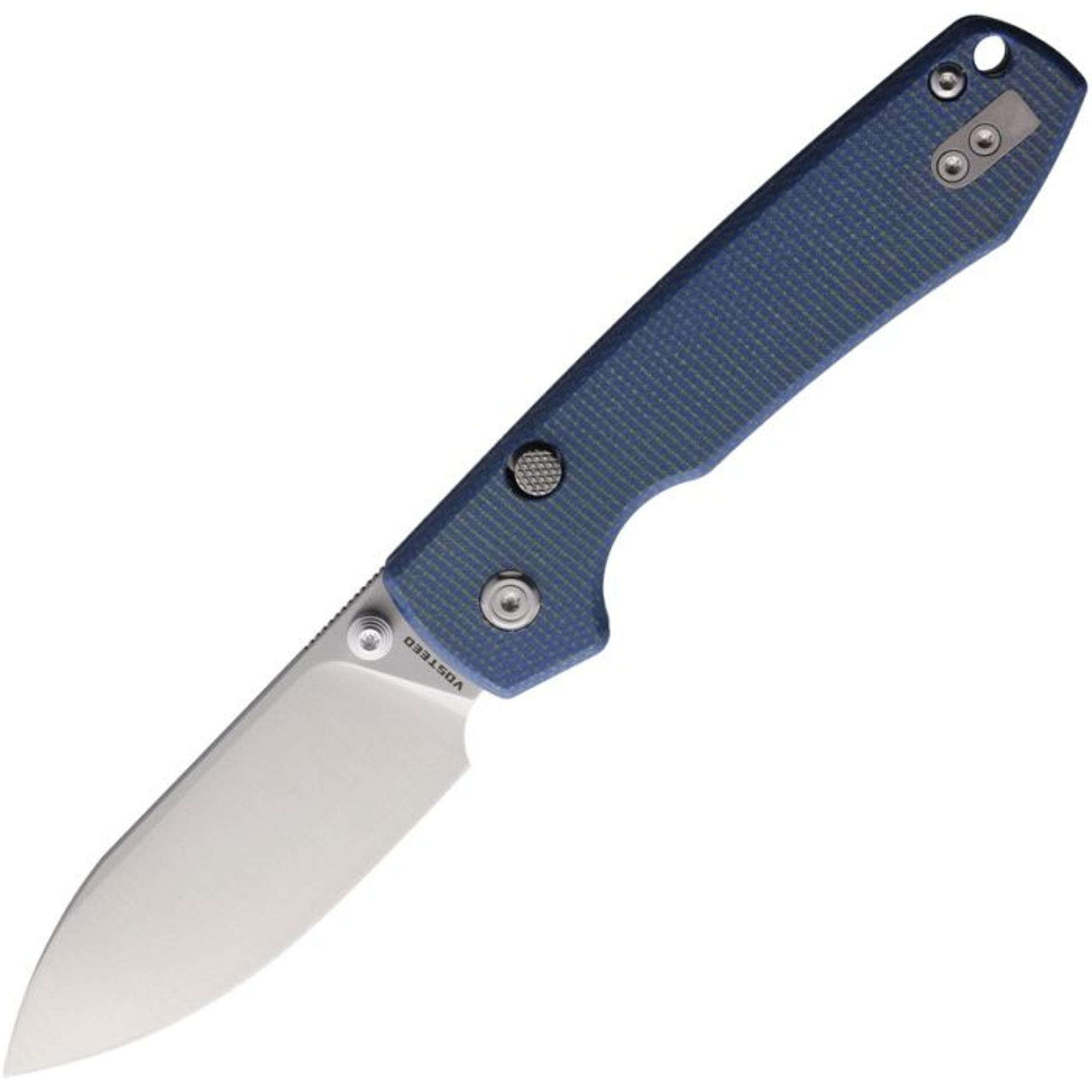 Vosteed A2905 Raccoon 2.0  Top Liner Lock 3.25 Inch 14C28N Blade  Blue Micarta Handle | 10045753