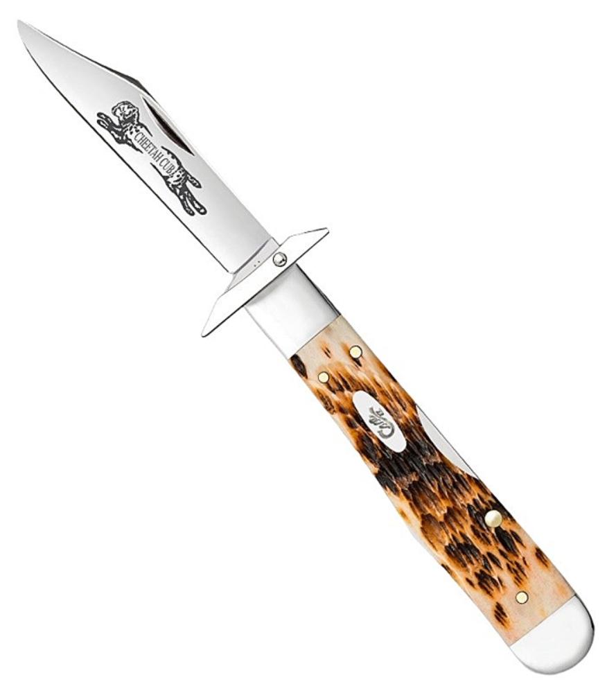 Case Knives Cheetah Cub 3.5 Inch Polished Blade Amber Bone Handle  | NEW | 10047240